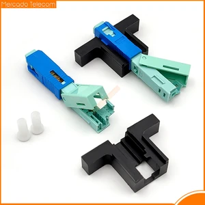 50PC 100 PCS SC APC Fast Connector Single-Mode Connector FTTH Tool Cold Connector Tool Fiber Optic Fast Connnector 53mm