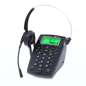 Handsfree Call Center Dialpad Corded Telephone with Monaural/Binaural Headset Headphones Tone Dial Key Pad for House Call Center