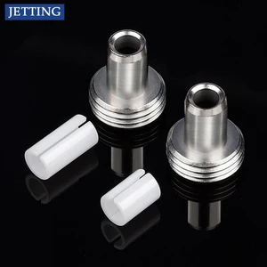 2Sets Metal-Head Fitting And Ceramic Tube Sleeves Connector Adapters For Fiber Optic Visual Fault Locator