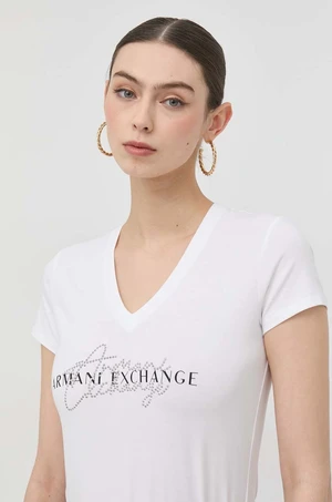 Tričko Armani Exchange bílá barva