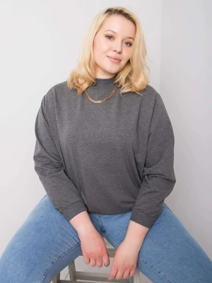 Dark grey melange sweatshirt plus basic size