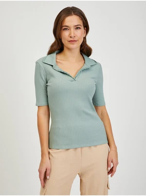 Light green women's ribbed T-shirt ORSAY - Women