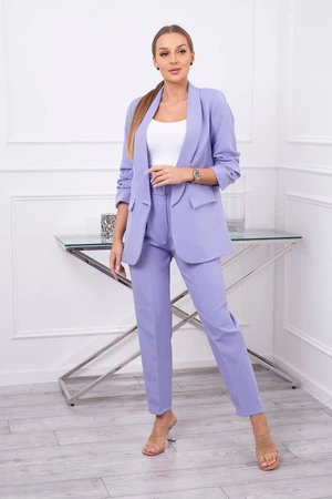 Elegant set of jacket and trousers purple color