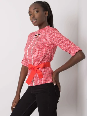 White and red blouse with Tiana pattern