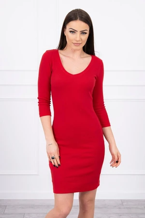 Dress with red neckline