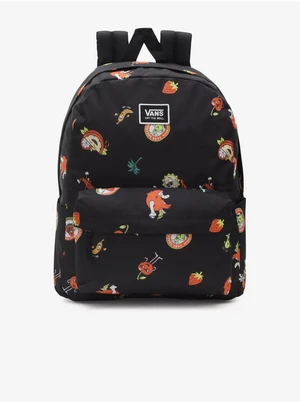 Black Mens Patterned Backpack VANS WM OLD SKOOL H20 BACKPACK WMN - Men