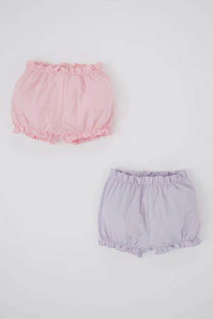 DEFACTO Baby Girl Combed Cotton 2-Pack Shorts