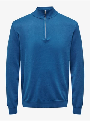 Blue Mens Sweater ONLY & SONS Wyler - Men