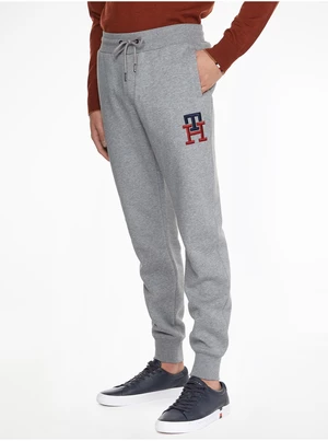 Světle šedé unisex žíhané tepláky Tommy Hilfiger