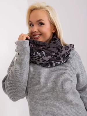 Dark gray scarf with animal print