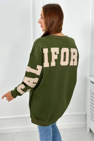 Insulated sweatshirt with California khaki lettering