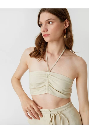 Koton Athlete Crop Halterneck Linen Blend