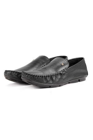 Ducavelli Attic Genuine Leather Men's Casual Shoes, Roque Loafers Black.