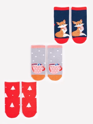 Yoclub Kids's Children's Christmas 3Pack Socks SKA-X012G-AA00