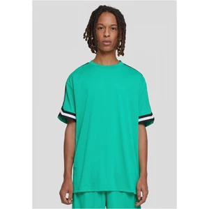 Men's T-Shirt Oversized Stripes Mesh Tee - Green