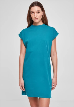 Women's Turtle Extended Shoulder Dress - Blue-Green