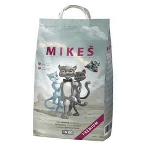 MIKEŠ Premium bílé hrudkující stelivo pro kočky 10 kg