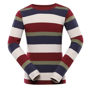 Blue-burgundy children's striped T-shirt NAX GARFO