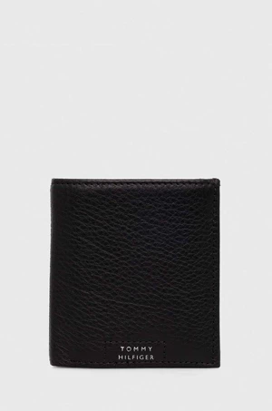 Kožená peňaženka Tommy Hilfiger pánska,čierna farba,AM0AM12190