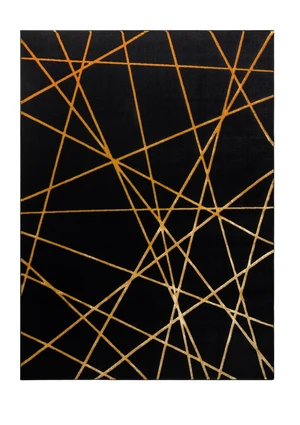 Kusový koberec Gloss 406C 86 geometric black/gold-280x370