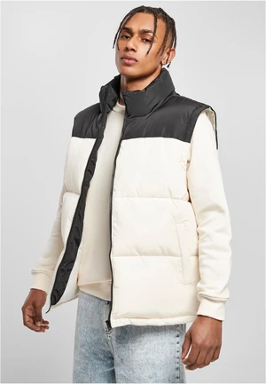 Block Puffer Vest Black/White Sand