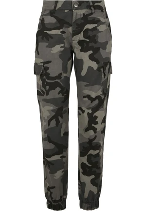 Camo Cargo Women's High Waisted Trousers Dark Masks