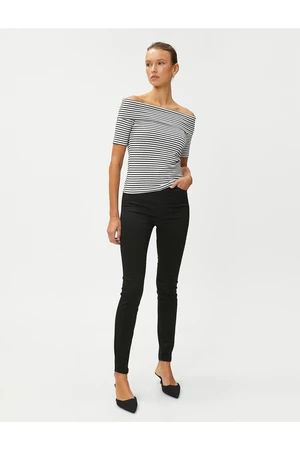 Koton Elastyczne Jeansy Skinny ze Standardową Kieszenią w Pasie - Carmen Skinny Jeans