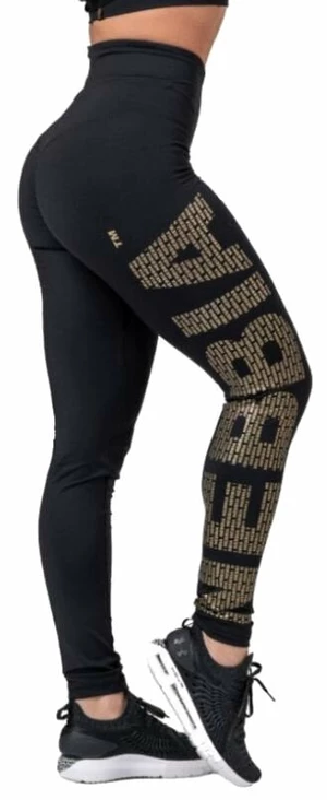 Nebbia Gold Print Leggings Black L Pantalones deportivos