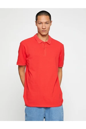 Koton Basic T-Shirt Polo Neck Slim Fit with Buttons.