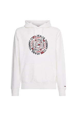 Tommy Jeans Mikina - TJM CIRCULAR GRAPHIC HOODIE biela