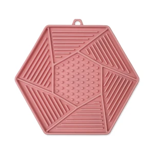 Epic PET Podložka lízací Lick&Snack hexagon světle růžový 17x15 cm