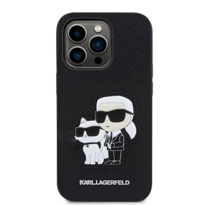 Zadní kryt Karl Lagerfeld PU Saffiano Karl and Choupette NFT pro Apple iPhone 14 Pro Max,  černá