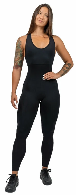 Nebbia One-Piece Workout Jumpsuit Gym Rat Black XS Fitness spodnie