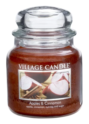 Village Candle Vonná svíčka ve skle Jablko a skořice (Apple Cinnamon) 397 g