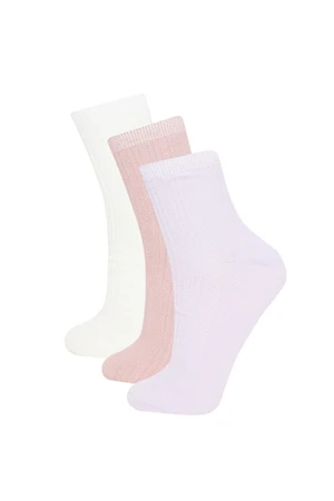 DEFACTO Women's 3-Pack Cotton Ankle Socks