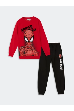 LC Waikiki Crew Neck Spiderman Printed Boy's Tracksuit