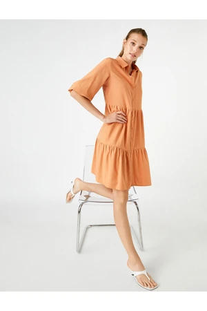 Koton Balloon Sleeve Shirt Dress