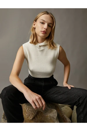 Koton Ribbed Sleeveless Knitwear Sweater