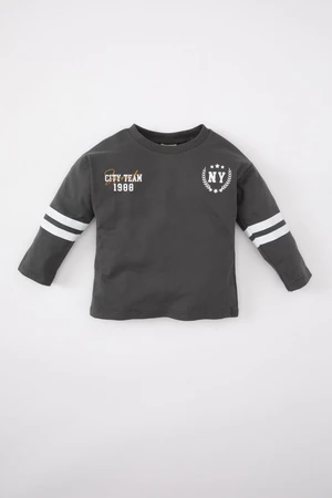 DEFACTO Baby Boy Crew Neck Printed Long Sleeve T-Shirt