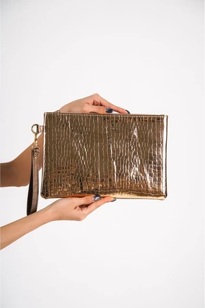 Capone Outfitters Mirrored Crocodile Patterned Paris Women's Clutch Bag