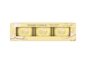 Yankee Candle Sada votivních svíček ve skle Vanilla Cupcake 3 x 37 g