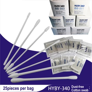 10bags Lot Fiber Optical connector adaptor Cleaner HUBY-340 Dust-free cotton swab wipe stick BB012 BB013 Free shipping