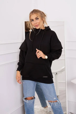 Insulated sweatshirt with turtleneck black