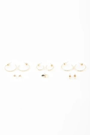 DEFACTO Women's 6-Piece Gold Earrings