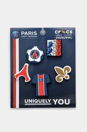 Připínačky pro dětské boty Crocs Paris St Germain 5-pack tmavomodrá barva, 10012289