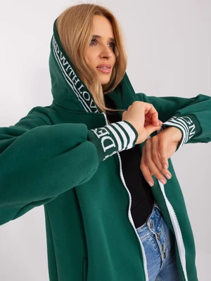 Dark green zip-up sweatshirt with cuffs