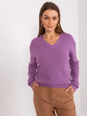 Purple loose striped sweater