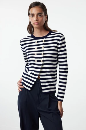 Trendyol Navy Blue Striped Knitted Sweater