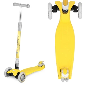 Spokey PLIER PRO Skladacia tricycle children's so svietiacimi kolieskami, yellow