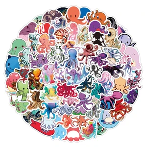 100PCS Funny Octopus Cartoon Stickers Kids Toy Animal Decals Waterproof Sticker for DIY Laptop Luggage Bicycle Skateboard